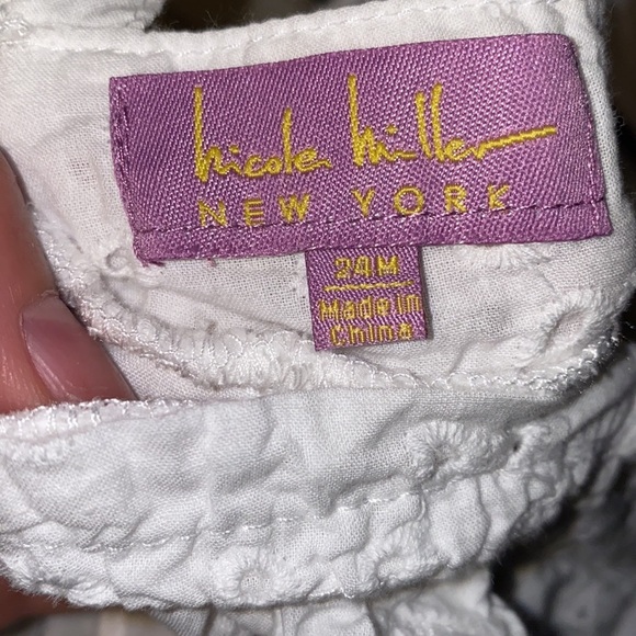 Nicole Miller 24M white eyelet ruffle top shirt - Picture 5 of 6